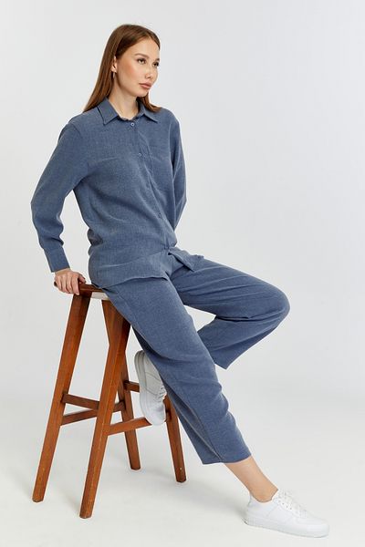 Bolivente Women's Indigo Wide Leg Woven Trousers