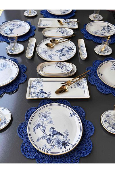 ROSSEV Breakfast Set Grandala 44 Pieces for 6 People