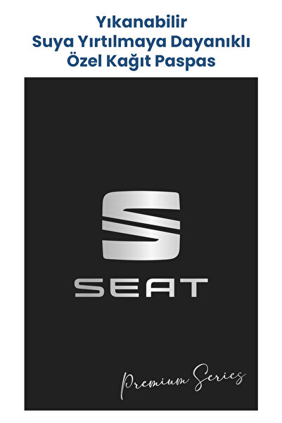 BALKAN AMBALAJ Suya Dayanıklı Yıkanabilir Seat Oto Paspas Kağıdı Siyah Gümüş Baskı 50 Adet - 35x50cm
