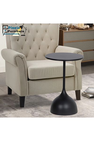 PixelsFurniture Pixel Furniture Metal Side Table for Sofa and Bed, Solid Metal Base Table