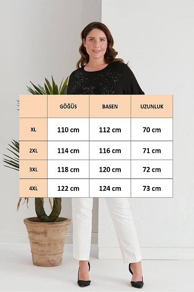 FOR ESRA BIG TREND Women's Plus Size Sequins Sequin Flower Embroidery Wide Collar Short Sleeve Stretchy Viscose Blouse