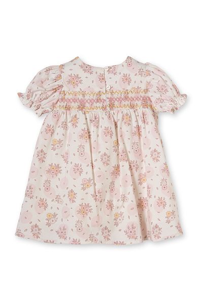 Patique Kids Cream Floral Patterned Crochet Cotton Girl's Dress