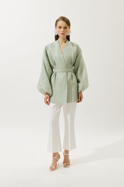 Manuka JACQUARD ORGANZA KIMONO MINT