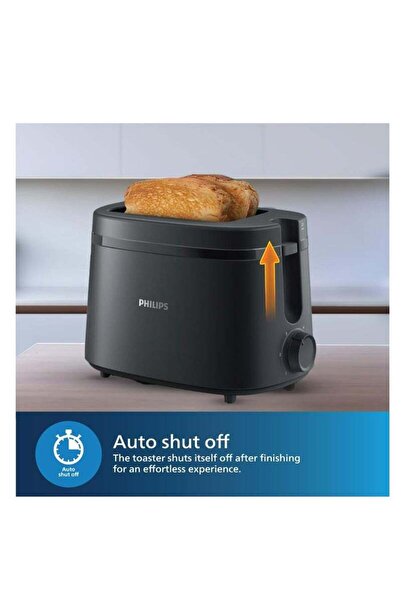 Philips HD2510/91 Toaster, 2 Slice Capacity, 6 Levels, Black