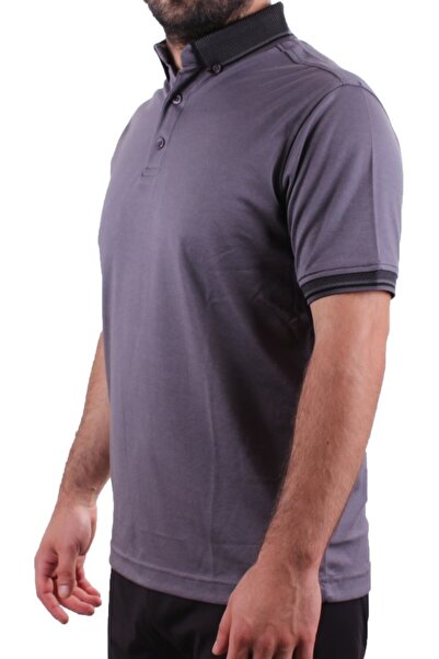 Twister Jeans Twister 2305 Anthracite Casual Short Sleeve Regular Fit Cotton Polo Neck Men's T-Shirt