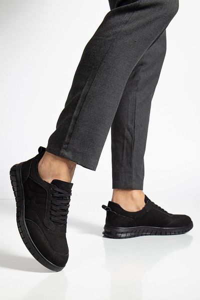 Dilimler Ayakkabı Γνήσιο δέρμα Ανδρικά παπούτσια Casual Μαύρη σόλα Nubuck Tied Thermo