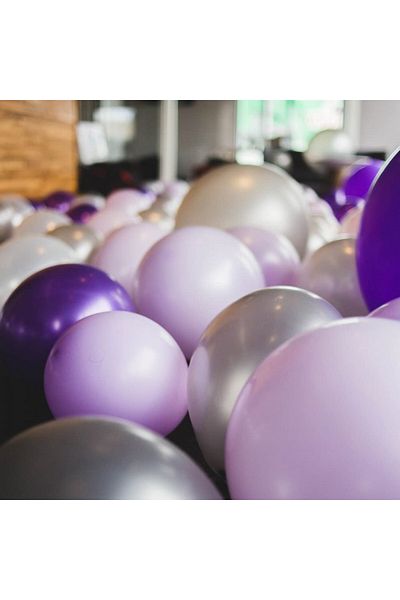 Neijiaer Set of 50 Jiaer Sentai balloons, latex, white/purple, 30 cm