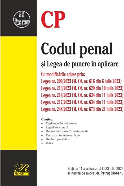 Editura Rosetti Codul penal si Legea de punere in aplicare. Editia