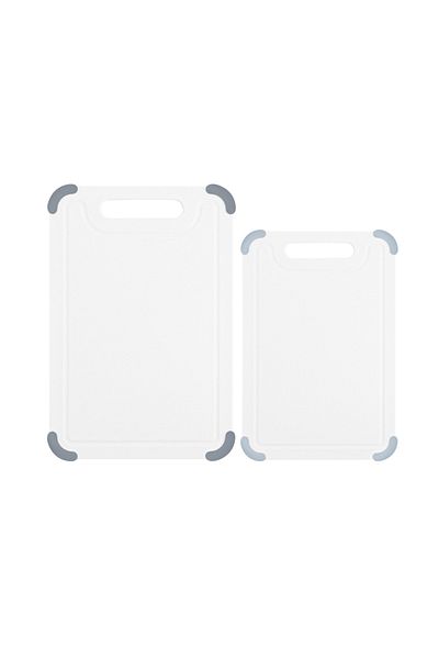 ROYALFORD 2pcs Cutting Board Kitchen, Plastic Chopping Board RF12821 Non-Slip, Juice Grooves