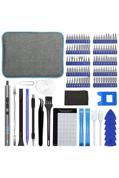 Sofia Concept 120 in 1 Electric Screwdriver Set, SofiaCONCEPT®, 330Mah–100 bits, Aluminum, Magnetic, Led Light