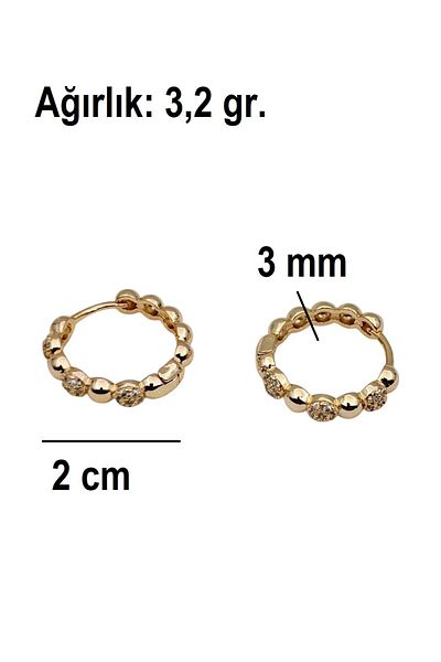 Siya Silver Zircon Stone Dorika Steel Earrings with Topcuk - 2 cm