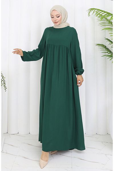 sefamerve Φόρεμα με ζώνη 4102-03 Emerald Green