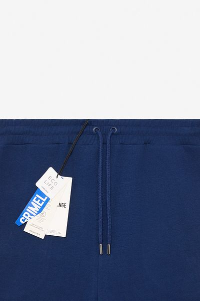 GRIMELANGE Matsen Men's Relaxed Navy Blue Shorts with Elastic Waist and Side and Back Pockets