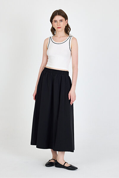 Rays Ecru Stripe Detailed Knitted Crop Tank Top 1049