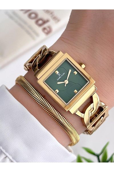 Daniel Klein Steel Cord 3 Atm Water Resistant Special Design Women Wrist Watch+Bracelet Vs.Blkt.0432