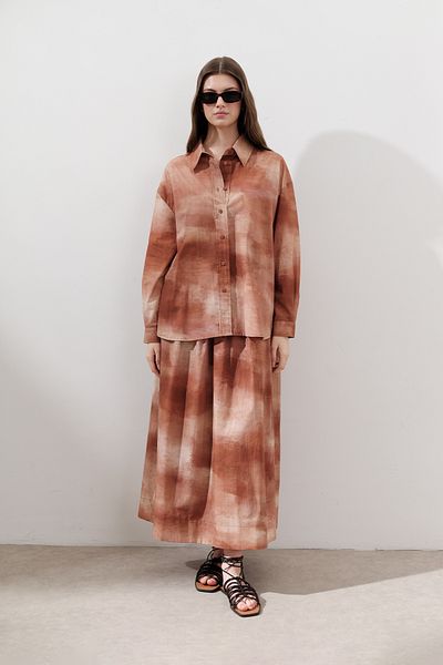 Manuka Patterned Cotton Light Skirt Tile