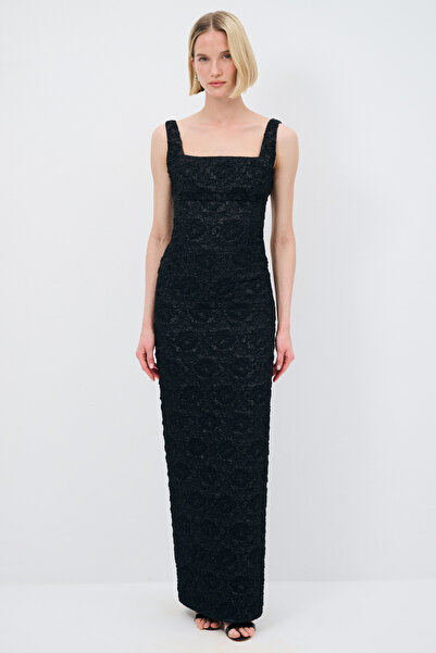 adL Mert Aslan Kare Yaka Uzun Jakar Elbise