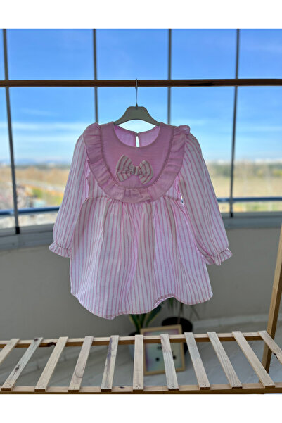 Cyber Girl's Striped Muslin Fabric Dress