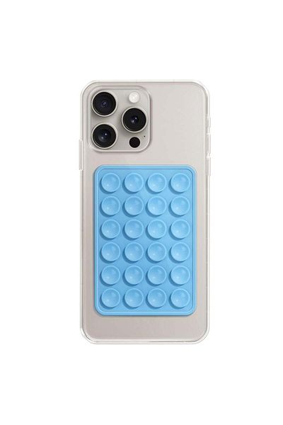 SKYDDAR INNOVATION Suport universal adeziv pentru telefon cu ventuză, silicon, 8x5.5cm, SKDR StickIt SO-PAD - Albastru
