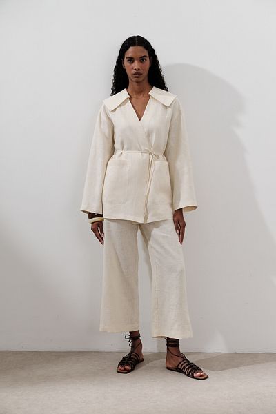 Manuka Linen Wide Leg Pants Vanilla