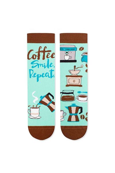 Pirin Hill Cotton Socks Arty Socks Coffee Brown Turquoise