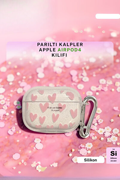 PSGT 4. Nesil Uyumlu 2024 Kulaklık Kılıfı Pembe Kalp Desenli Sevimli