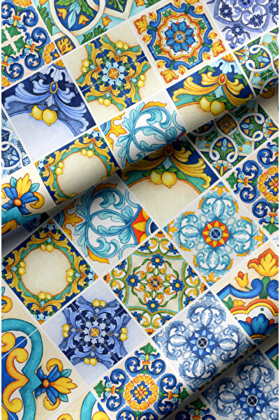 CANİLA SERAMİK ÇİNİ DESENLİ DİJİTAL BAKILI DÖŞEMELİK KUMAŞ. PAMUK ASTARLI SAĞLAM KUMAŞ