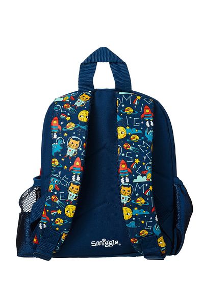 SMIGGLE Partial Leather Nursery Backpack with Galaxy Figure and Cat