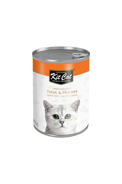 Kit Cat طعام القطط المعلب من التونة والروبيان البري - 400 غرام