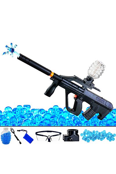 SprintMag Pusca de Jucarie Automata cu 5000 Bile Gel de Apa Acumulator 7.4V Ochelari Protectie Camuflaj Negru