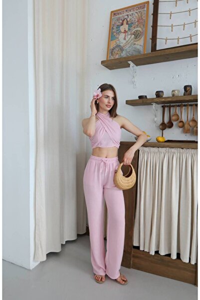 ZF BUTİK Tie-Up Blouse Trousers Set