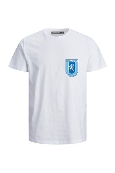 Efendioğlu Design Tricou din bumbac cu imprimeu cu logo-ul clubului Universitatea Craiova 1948