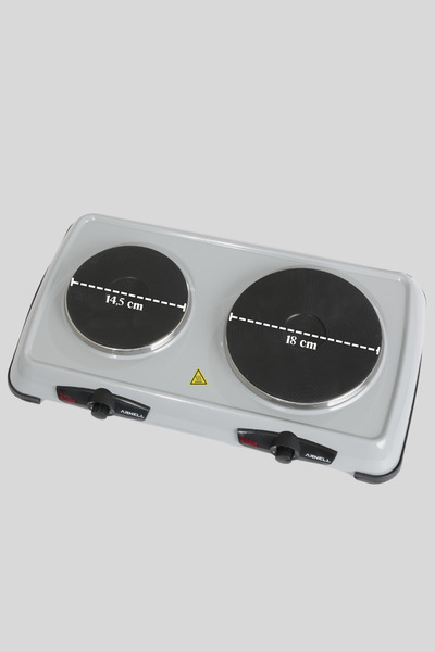 Arnell Elektrikli Ocak 2500W Çift Pleytli | Ayarlanabilir Termostatlı Kompakt ve Güvenli Tasarım