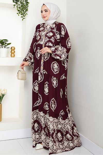 Bestenur Φόρεμα Giral Woven Viscose 1543 - Plum