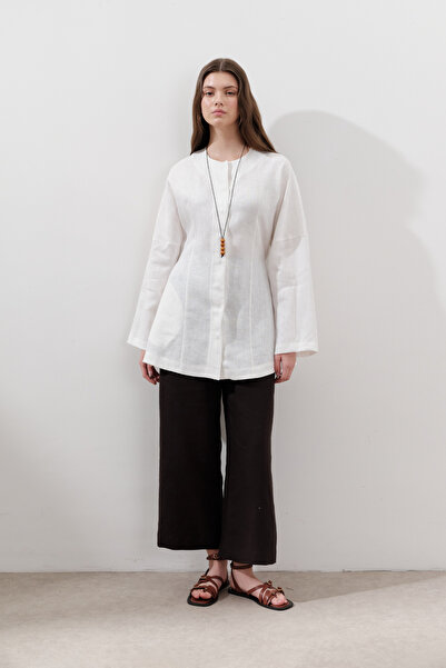 Manuka Linen Sitting Jacket Ecru