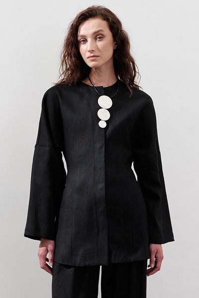 Manuka Linen Sitting Jacket Black