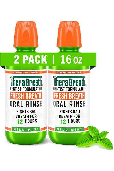 Generic TheBreatheCo Fresh Breath Dentist Formulated Oral Rinse, Mild Mint, 16 Ounce (Pack of 2)