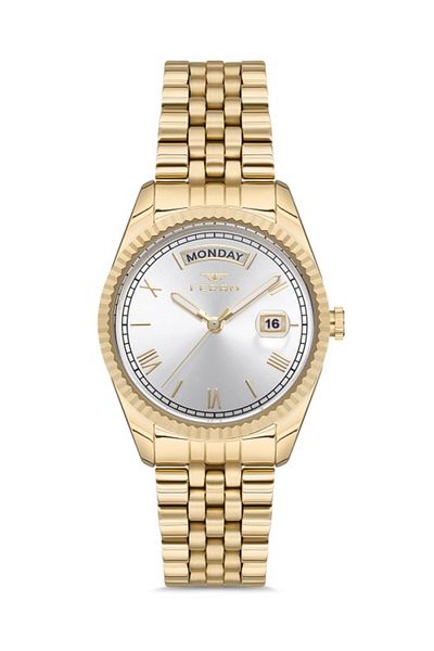 FERRO Fl21131A-B Quartz Steel Gold Color 35 mm Women Wrist Watch