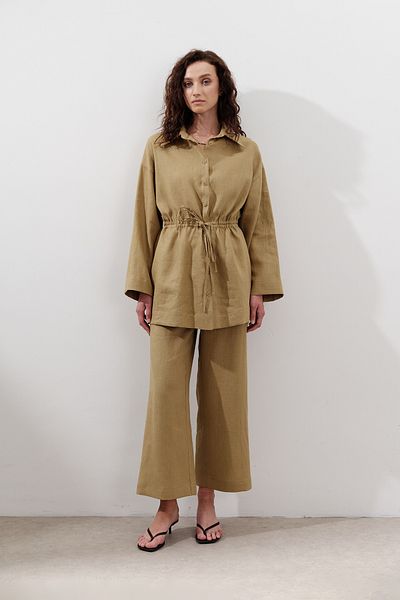 Manuka Linen Waist Tie Tunic Blind