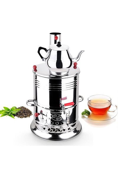 OEM Traditional Turkish wood-fired samovar with teapot, 1 liter capacity, Zarifis, volume capacity 3.5 l