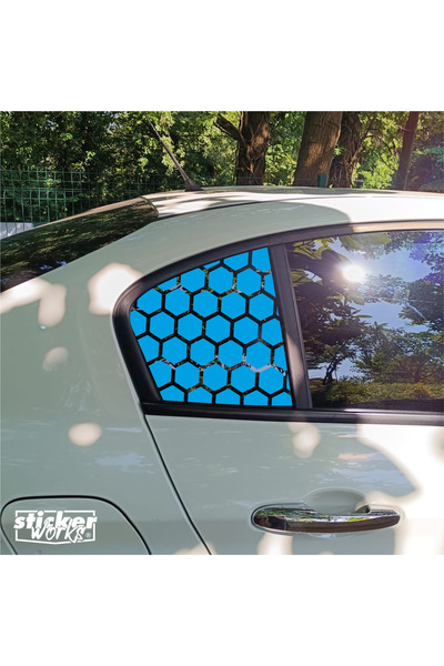 Sticker Works EGEA Kelebek نمط قرص العسل الزجاجي - يمين يسار