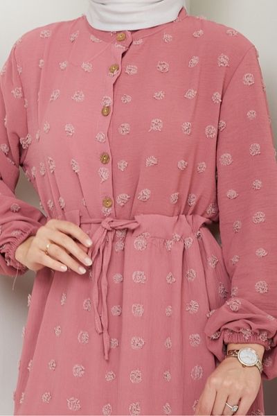 Bestenur Φόρεμα Ayrobin με πολυστρωματικό πομπόν 1550 - Dusty Rose