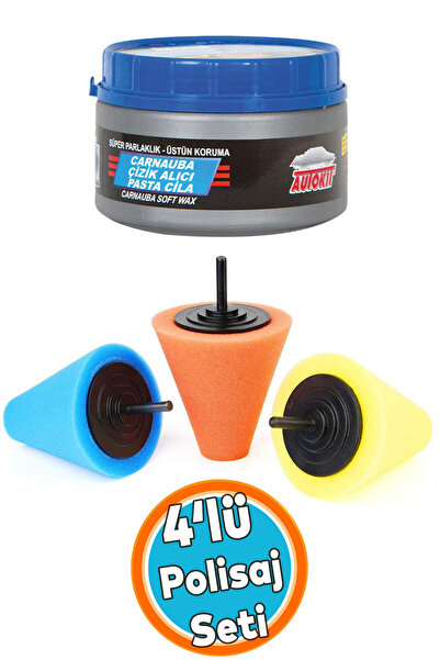 NZB (4 PARÇA) Konik Pasta Cila Matkap Ucu Jant Oto Parlatma Polisaj Süngeri A...