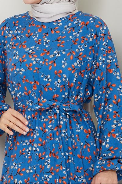 Bestenur Φόρεμα Semar Woven Viscose 1541 - Μπλε