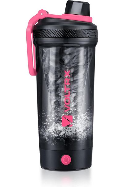 VOLTRX Shaker Bottle, Gallium USB C Rechargeable Electric Protein Shake Mixer, Made with Tritan, 25o