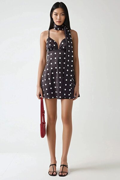 Hiccup Emily Polka Dot V-Neck Mini Dress