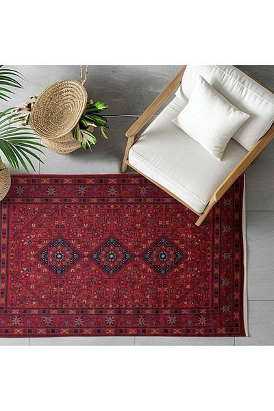 Alkaffary Carpet Bashayer, practical and durable, easy to clean and available in multiple sizes, Red