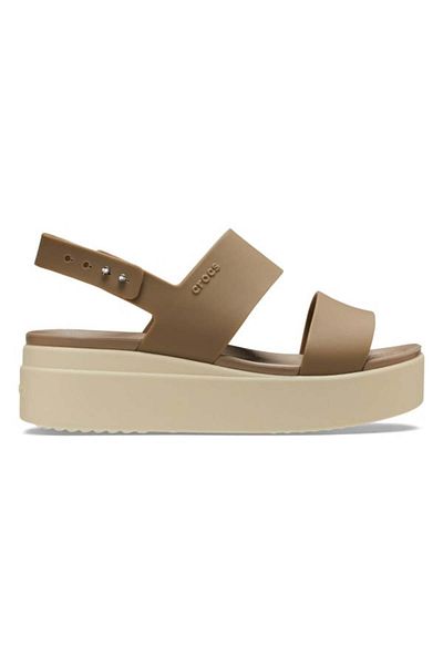 Crocs Sandale cu platformă joasă Brooklyn 37-38 Eu - W7 Us Maro - Kaki/os