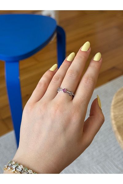 Ephyra Adjustable Silver Color Colorful Clover Ring