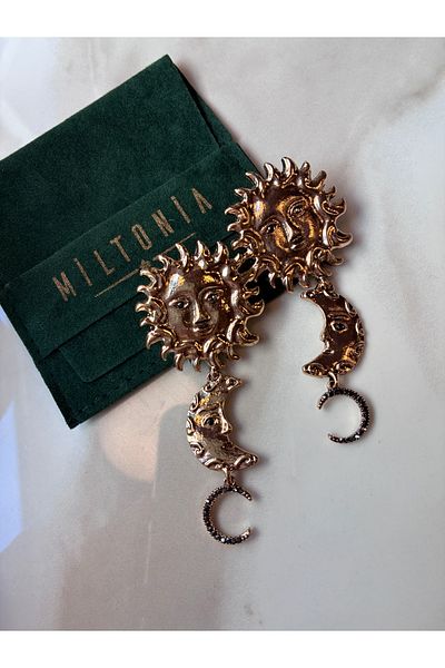 Miltonia Sun moon design earrings